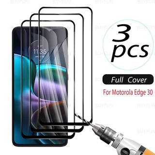 กระจกนิรภัยกันรอยหน้าจอ ขอบสีดํา สําหรับ Motorola Edge 30 Moto Edge 30 Pro Moto Edge 20 Pro Lite 3 ชิ้น