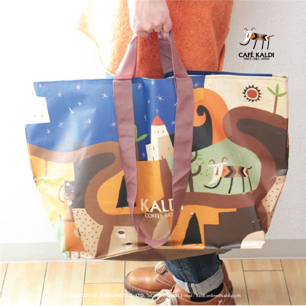 ภาพหน้าปกสินค้าถุงคาลดิลดโลกร้อน ขนาดใหญ่ : KALDI COFFEE FARM : Kaldi Eco Bag Size L จากร้าน camelcoffee บน Shopee