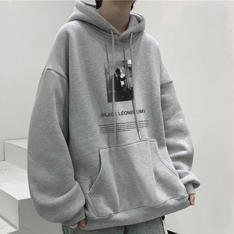 ภาพสินค้าเสื้อกันหนาว มีฮู้ด สไตล์เกาหลี สําหรับผู้ชาย 5 สี long sleeve hoodie จากร้าน yichen98715.th บน Shopee ภาพที่ 7