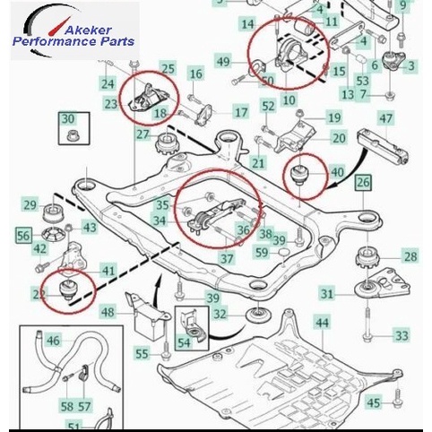 for-volvo-d5-2-4-s60-s80-v70-xc90-xc70-all-engine-mount-hydro-mounting-set-5-pcs