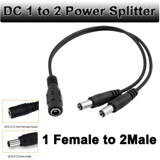 DC Power 1 Female to 2 Male 5.1mm X 2.1mm DC Power Adapter Splitter Cable for CCTV Security Cameras LED Strip Light