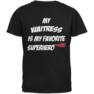 คอลูกเรือเสื้อยืดคอกลมขายดี เสื้อยืด พิมพ์ลาย Waitress is My Superhero สีดํา สไตล์คลาสสิก สําหรับผู้ใหญ่ NEdpkf40NBjkbc3