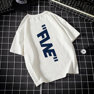 Zhenyue Trendy Brand Letter Print Short-Sleeve T-shirt Mens Summer Ins Trendy All-Matching round Neck T-shirt 8O74