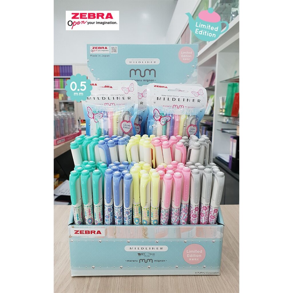 ปากกาเมจิก-สีพาสเทล-2-หัว-zebra-mildliner-moreru-mignon-ราคา-1-ด้าม