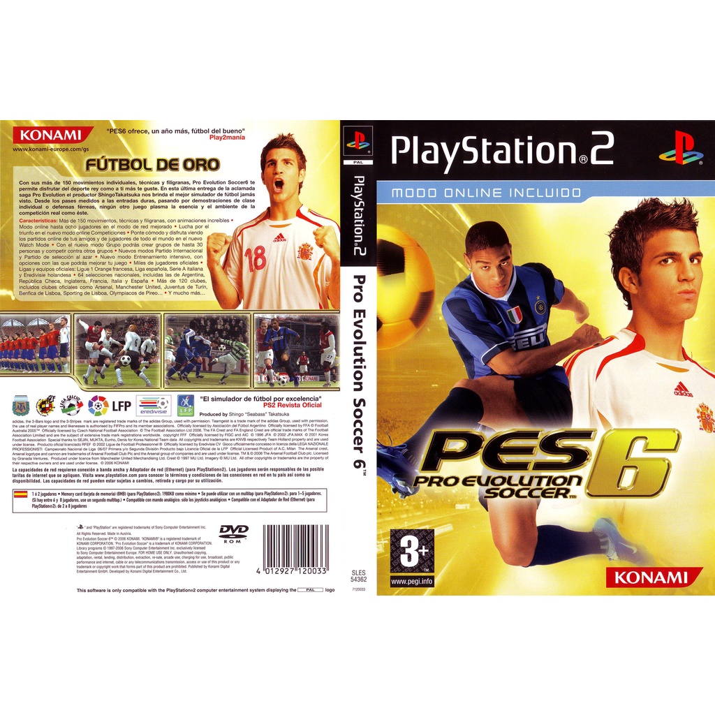PS2 - PES Pro Evolution Soccer 1 (boîte + Notice, Sans Le Jeu)