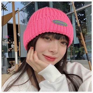 หมวกถัก ผ้าวูล สีพื้น ให้ความอบอุ่น เข้ากับทุกการแต่งกาย แฟชั่นฤดูใบไม้ร่วง และฤดูหนาว สไตล์เกาหลี และญี่ปุ่น สําหรับผู้หญิง