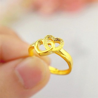 สินค้า 🔥ลด 50% ใส่โค้ด INCLZ12🔥แหวนทองชุบ แหวนทองรูปหัวใจ แหวนหัวใจ แหวนทองผู้หญิง แหวนขนาดฟรีไซส์ A59