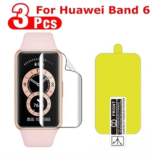 ฟิล์มกันรอยหน้าจอ 3 ชิ้น สําหรับ Huawei Band 6, ฟิล์มป้องกันแบบนิ่ม ใส, ไม่ใช่กระจก