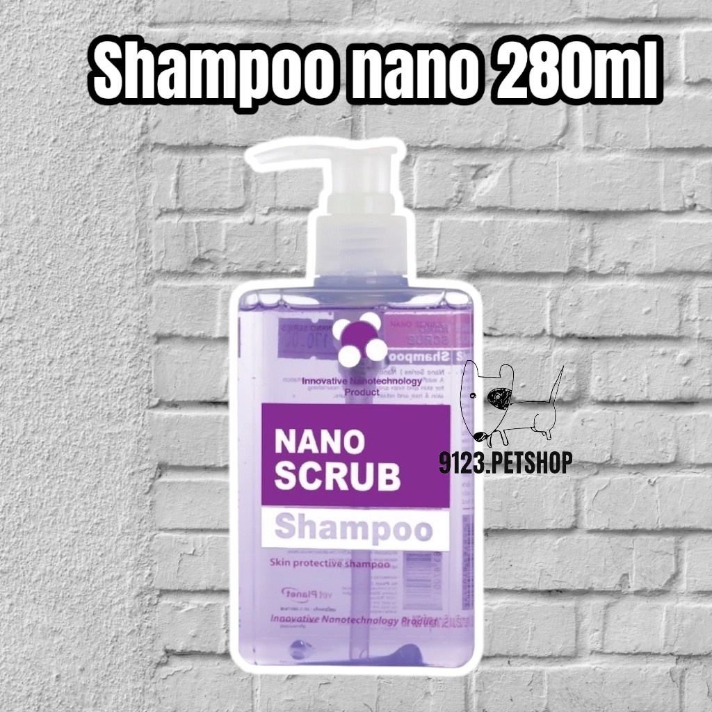 nano-scrub-shampoo-280ml-แชมพูทำความสะอาดสำหรับสัตว์เลี้ยง-สูตรพลัสนาโนซิลเวอร์-อ่อนโยนแม้ผิวบอบบาง