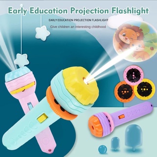 ไฟฉายโปรเจคเตอร์ ของเล่น ไฟฉายการ์ตูน Projection flashlight toy ของเล่นเสริมพัฒนาการเด็ก