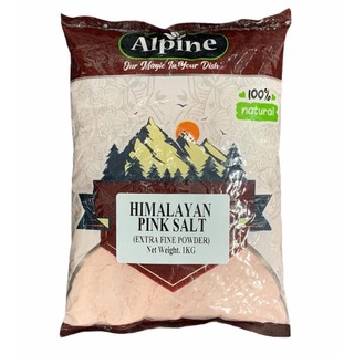 ♡ Alpine ♡ เกลือชมพู หิมาลัย คีโตทานได้ แบบบดละเอียด ขนาด 1 kg. สินค้านำเข้า  Pink salt Alpine Keto Friendly