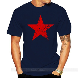 เสื้อยืดสีพื้น - สีแดงคอมมิวนิสต์ดาวคิวบาเสื้อยืดผู้ชาย - Che Guevara มาร์กซ์คอมมิวนิสต์เย็นสบาย ๆ