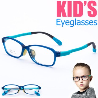 KOREA แว่นตาแฟชั่นเด็ก แว่นตาเด็ก รุ่น 2106 C-3 สีฟ้า ขาข้อต่อ วัสดุ TR-90 (สำหรับตัดเลนส์) เบาสวมไส่สบาย