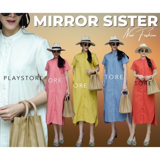 ภาพขนาดย่อของภาพหน้าปกสินค้าMirrorsister เดรสคอจีนตัวยาว เดรสเชิ้ต เดรสยาว ชุดเดรส ชุดใส่สบาย ชุดไปเที่ยว ชุดสีสดใส จากร้าน vshop_offices บน Shopee