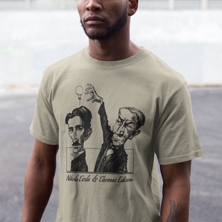 【hot sale】เสื้อยืด พิมพ์ลายนักฟิสิกส์ Nikola Tesla Inventor สําหรับผู้ชาย