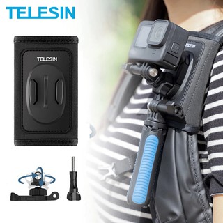 Telesin คลิปเมาท์สายคล้องกระเป๋าเป้สะพายหลัง สําหรับกล้อง HERO 11 10 9 8 7 6 5 Insta360 ONE R DJI OSMO ACTION