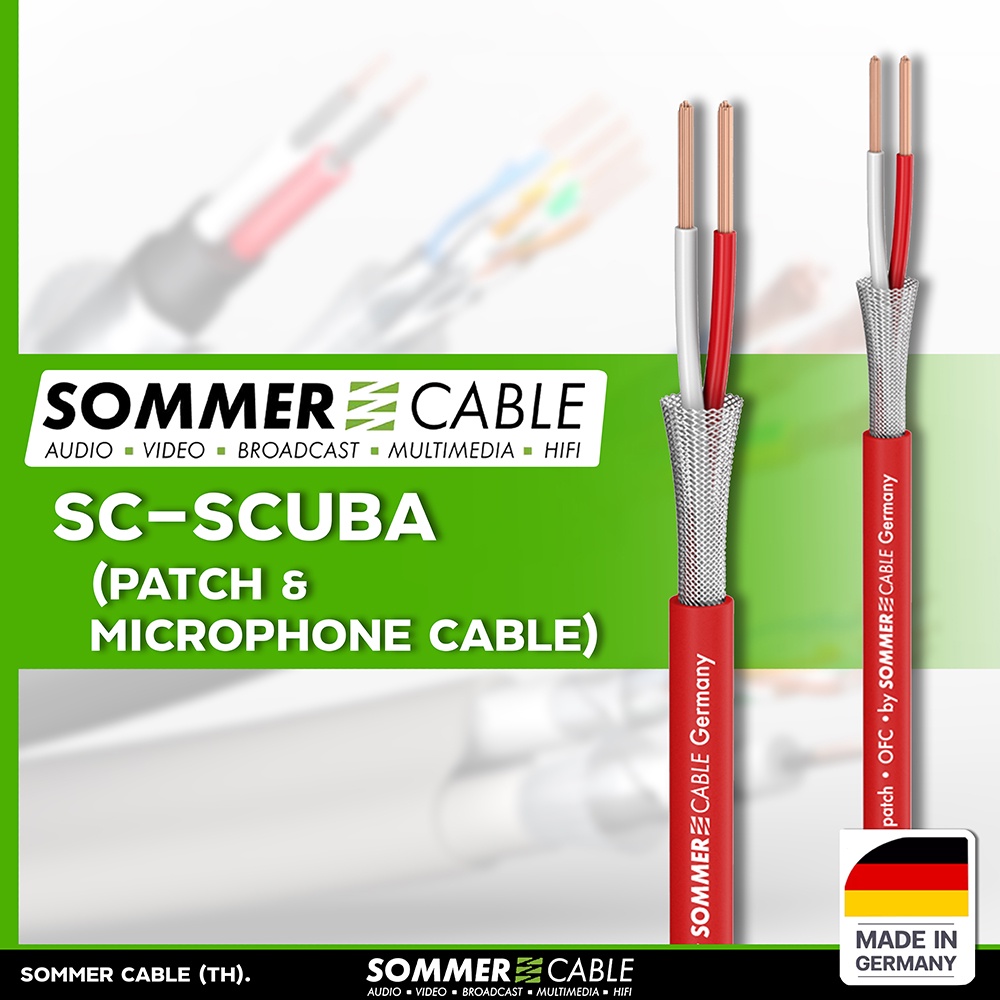 ภาพหน้าปกสินค้าSommer Cable รุ่น SC-SCUBA 14 Highflex สายสัญญาณ 2x0.14mm 26AWG OFC Jacket 3.80mm Patch & Microphone Cable