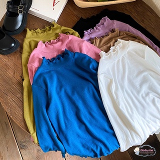 เสื้อยืดแขนยาว สีพื้น สําหรับเด็กผู้หญิงวัยหัดเดิน
