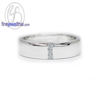 Finejewelthai แหวน-แหวนเพชร-เพชรสังเคราะห์-แหวนเงินแท้-Diamond-CZ-Silver-Ring - R1419cz_2