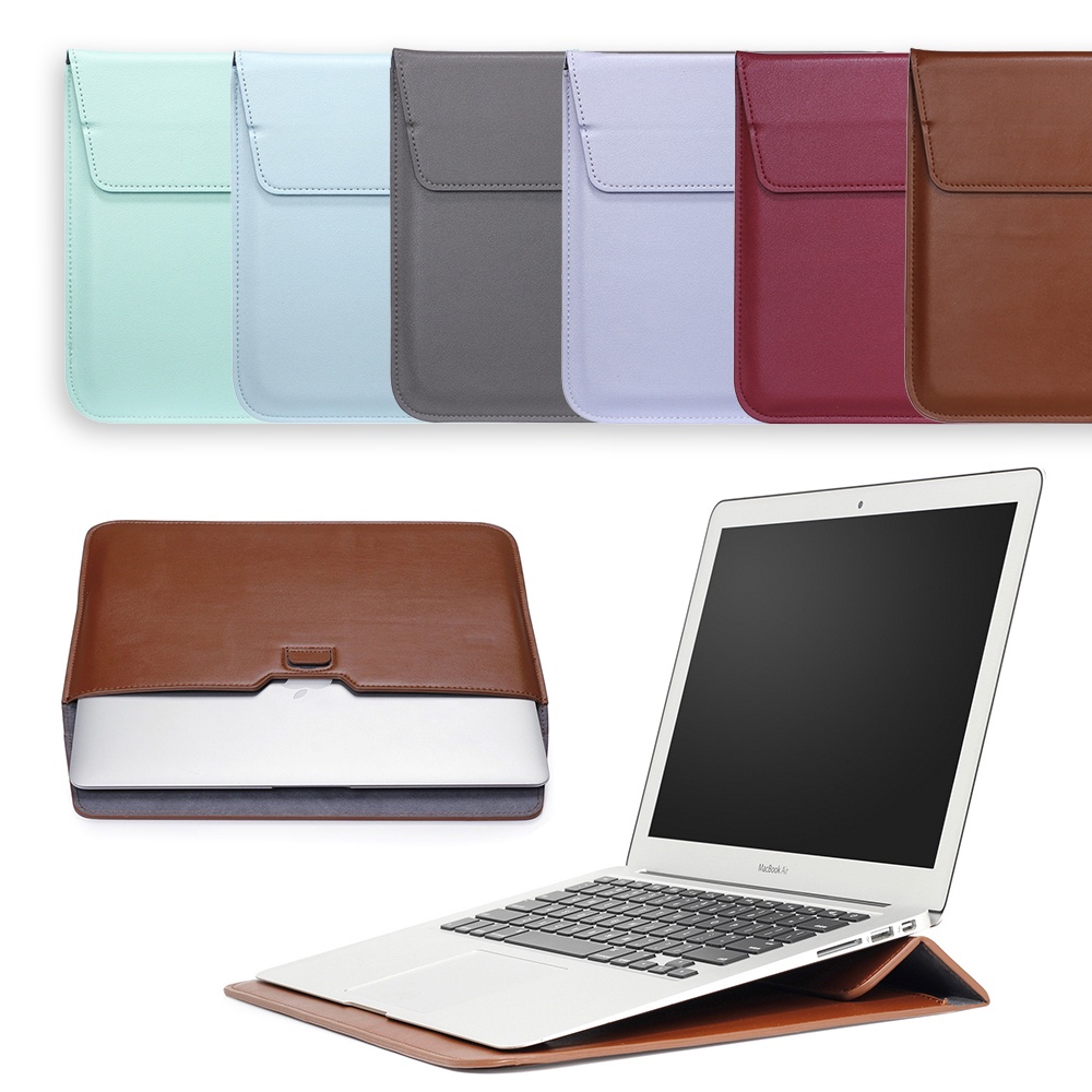 ภาพหน้าปกสินค้าเคสกระเป๋าหนัง พร้อมขาตั้ง สําหรับแล็ปท็อป MacBook Pro Air 13 16 นิ้ว iPad Tablet Slim Cover จากร้าน aoowu.th บน Shopee