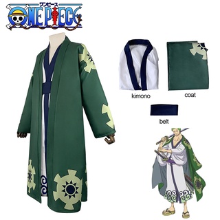 One Piece Anime Roronoa Zoro Cosplay Costume Kimono Robe Full Suit ...