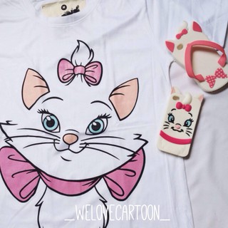 เสื้อยืดลายการ์ตูนแมวมารี Marie Cat