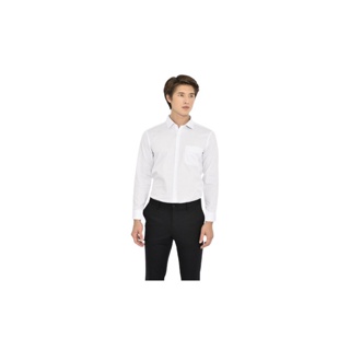 ARROW EASY CARE SHIRT -ดูแลรักษาง่าย สวมใส่สบาย- เสื้อเชิ้ตทำงานแขนยาวสีขาว ทรง SLIM FIT รหัส MACS758-WH