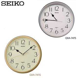 ภาพหน้าปกสินค้าSEIKO นาฬิกาแขวนผนัง ขอบสีเงินพ่นทราย รุ่น QXA747,QXA747S,QXA747G ที่เกี่ยวข้อง