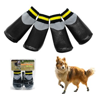 Waterproof Dog Socks Boots Small Medium Large Pet Booties Shoes 4pcs/Pack