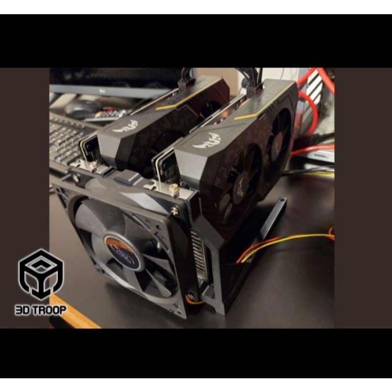 thumbnail image 2 of 45° GPU Addon Mount For Mining Rigs – Extra Slot – Universal Design – Made In USA 2 of 4