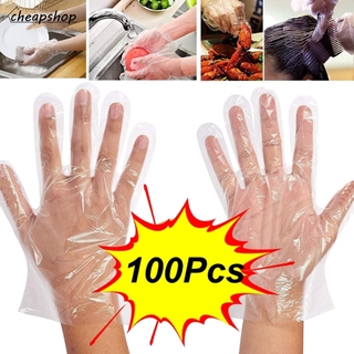 IFYOU ถุงมือพลาสติกใส แบบใช้แล้วทิ้ง ป้องกันแบคทีเรีย 100 ชิ้น/ถุง