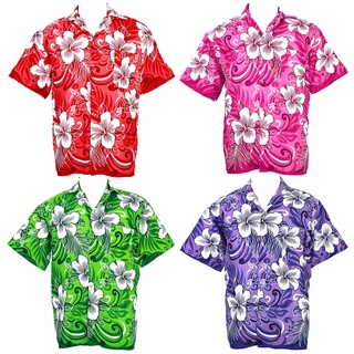 สินค้า 🌴 ไซส์ S M เสื้อเชิ้ตฮาวาย เสื้อสงกรานต์ เสื้อลายดอก Hawaiian Shirt Aloha Holiday HW271