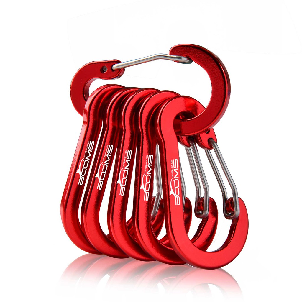 รูปภาพของคาราไบเนอร์ คาราบิเนอร์ Booms Fishing carabiner clip วัสดุ Aluminum คลิป 304 stainless สีสวย แข็งแรงลองเช็คราคา