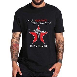 เสื้อยืดลําลอง ผ้าฝ้าย 100% แขนสั้น พิมพ์ลาย Rage Against The Vaccine Scamdemic สไตล์วินเทจ แฟชั่นฤดูร้อนS-5XL