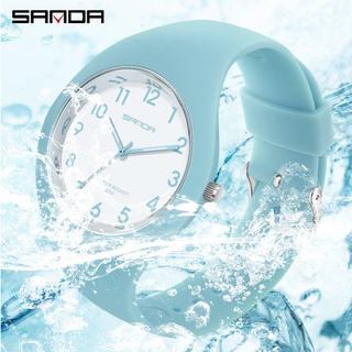 Sanda นาฬิกาข้อมือควอทซ์ อะนาล็อก ดิจิทัล แบบบางพิเศษ กันน้ํา สไตล์สปอร์ต แฟชั่นเรียบง่าย สําหรับผู้หญิง