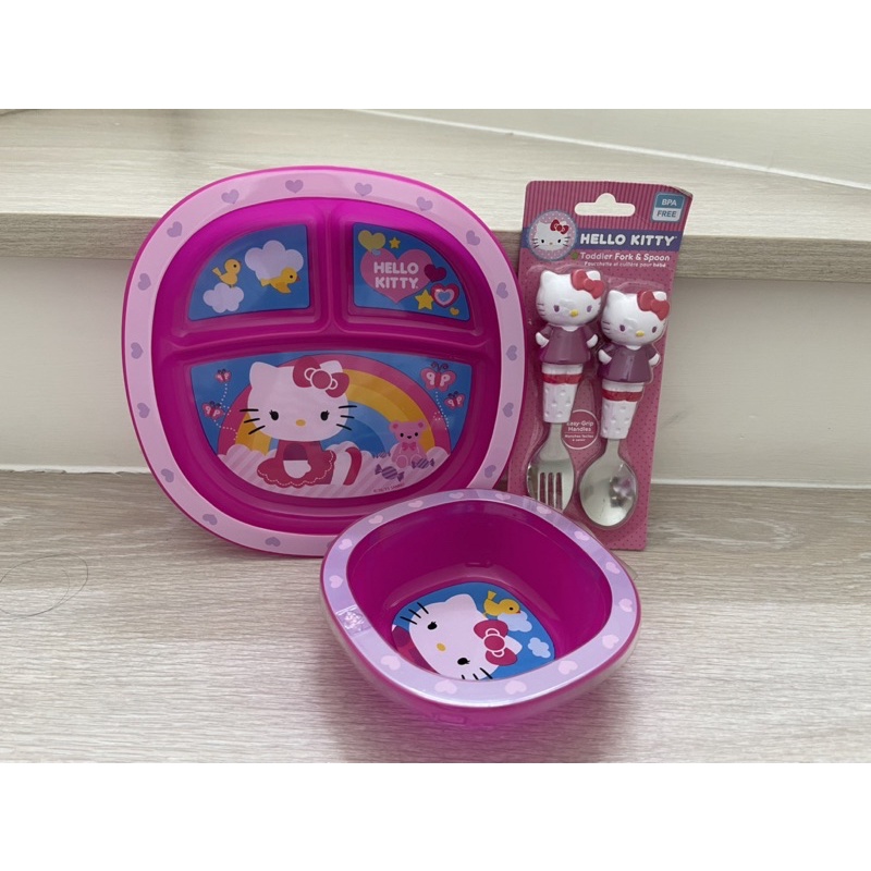 เซ็ททานอาหารคิตตี้-ของแท้จากอเมริกา-munchkin-hello-kitty-mealtime-set-rainbow