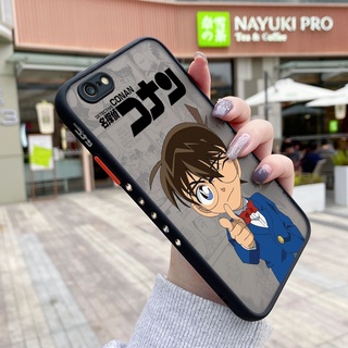 เคสโทรศัพท์มือถือ ซิลิโคนนิ่ม ป้องกันกระแทก ทรงสี่เหลี่ยม แบบบาง ลายโคนัน สําหรับ iPhone 6 Plus 6s Plus