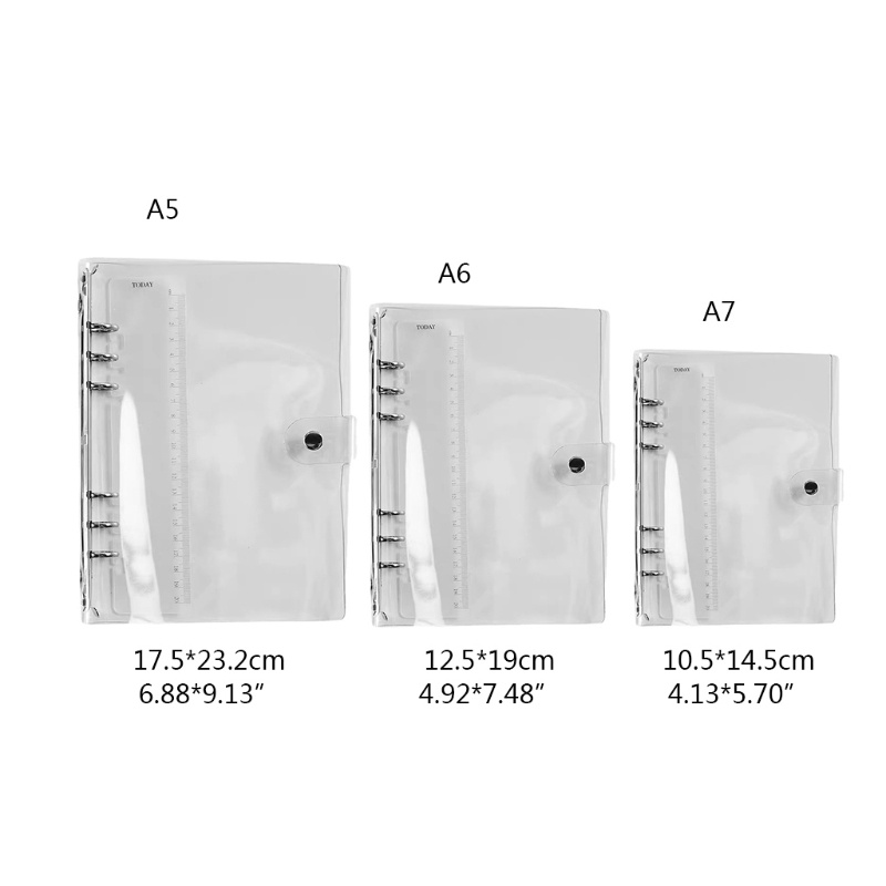 dudu-ปกพีวีซีใส-6-ห่วง-พร้อมไม้บรรทัด-สําหรับสมุดโน้ต-แพลนเนอร์
