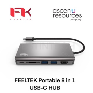 USB HUB (ยูเอสบีฮับ) FEELTEK Portable 8 in 1 USB-C HUB ของใหม่ประกัน 2 ปี