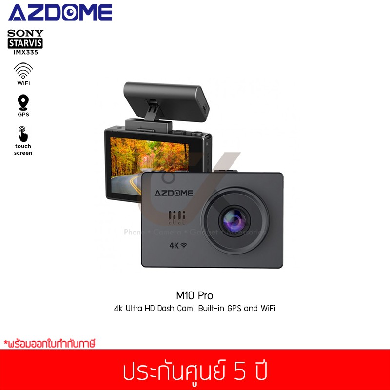 กล้องติดรถยนต์-azdome-รุ่น-m10-pro-4k-dasdhcam-touch-screen-wifi-gps-gesture-sensing-แท้ประกันศูนย์