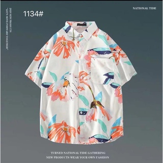(พร้อมส่ง)เสื้อฮาวาย เสื้อเชิ้ต hawaii เชิ๊ตเกาหลี สินค้ามาใหม่ ผ้านิ่มขึ้น สไตล์เกาหลีมาแรง