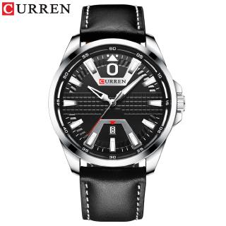 New Fashion Brand CURREN Quartz Watch Leather Strap Men‘s Business Wristwatch Auto Date Male Clock Masculino