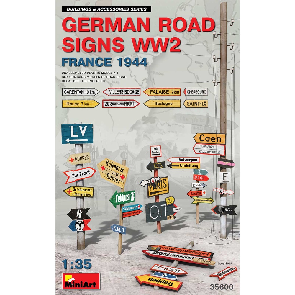 โมเดลประกอบ-miniart-1-35-mi35600-german-road-signs-ww2-france-1944