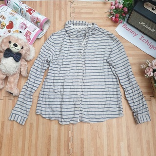 final decision เสื้อเชิ๊ต อก 38 นิ้ว สีเทาฟ้า มือสอง แบรนด์ ญี่ปุ่น