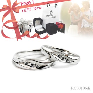 Finejewelthai-แหวนคู่ แหวนคู่เงิน แหวนเงิน แหวนเพชร แหวนแต่งงาน  Silver Diamond Ring-wedding-ring-Valentine Gift37