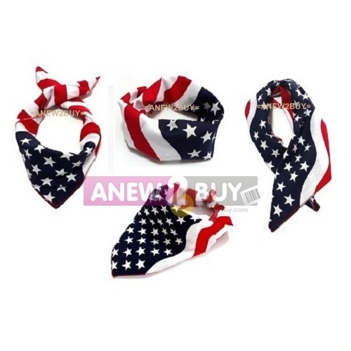 ภาพหน้าปกสินค้าผ้าลายธงชาติอเมริกา แบบคลื่น ใช้พันคอหรือโพกหัวได้ (Bandana American Flag Wave Scarf) จากร้าน anew2buy บน Shopee