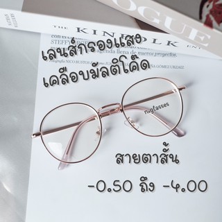 ภาพขนาดย่อของภาพหน้าปกสินค้าแว่นสายตาสั้น เลนส์เคลือบมัลติโค๊ด แว่นตากรองแสงทรงหยดน้ำ แว่นตากรองแสง รุ่น 3121 จากร้าน n.glasses บน Shopee