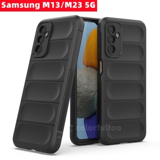 เคสโทรศัพท์มือถือ ซิลิโคนนิ่ม TPU ทรงสี่เหลี่ยม ป้องกันรอยนิ้วมือ สีพื้น กันกระแทก สําหรับ Samsung Galaxy M13 M23 M 23 5G