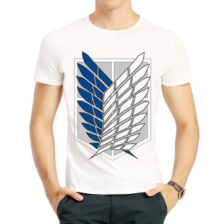 เสื้อยืดแขนสั้น พิมพ์ลายโลโก้การ์ตูน Attack on Titan EREN สีขาว สําหรับผู้ชาย 177326 S-5XL