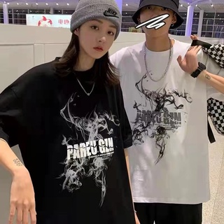 COOLMAN พร้อมส่ง!! เสื้อยืดผ้าคอตตอน💯 เสื้อยืดแขนสั้นผู้ชาย พิมพ์ลาย ทรงหลวม สไตล์เกาหลี